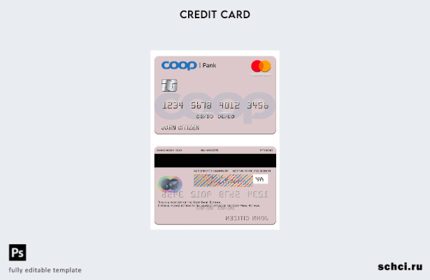 скачать цифровой шаблон карты Mastercard Эстония Coop Pank